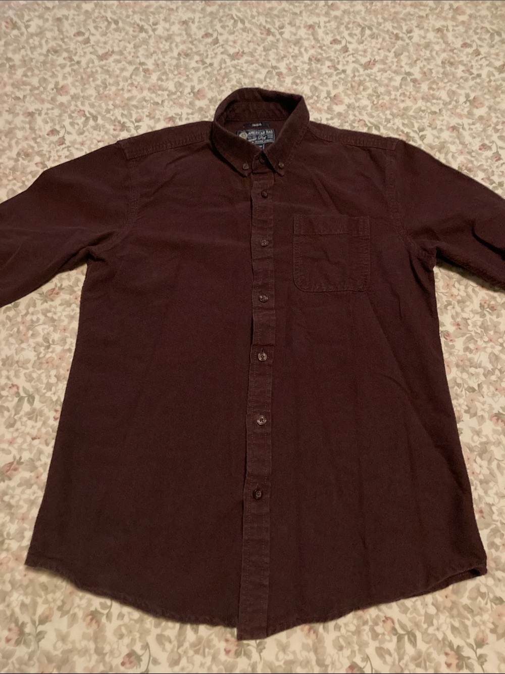 American Rag Burgundy Long Sleeve Button Down Shirt